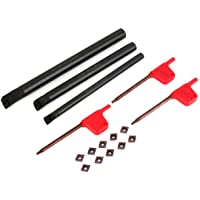 Yosoo 3 pcs torno aburrido interna Turning Bar Holder 10 pcs Insertar con 3 pcs llave